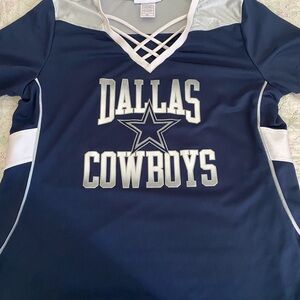 NFL Dallas Cowboys Navy with Silver & White Crisscross Front Top